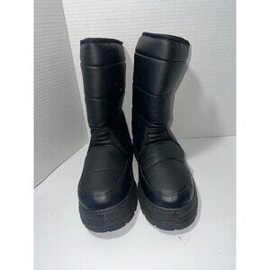 WFS Men’s Snow Boots, Fleece Lined And Water Proof. Size 9 black pull on